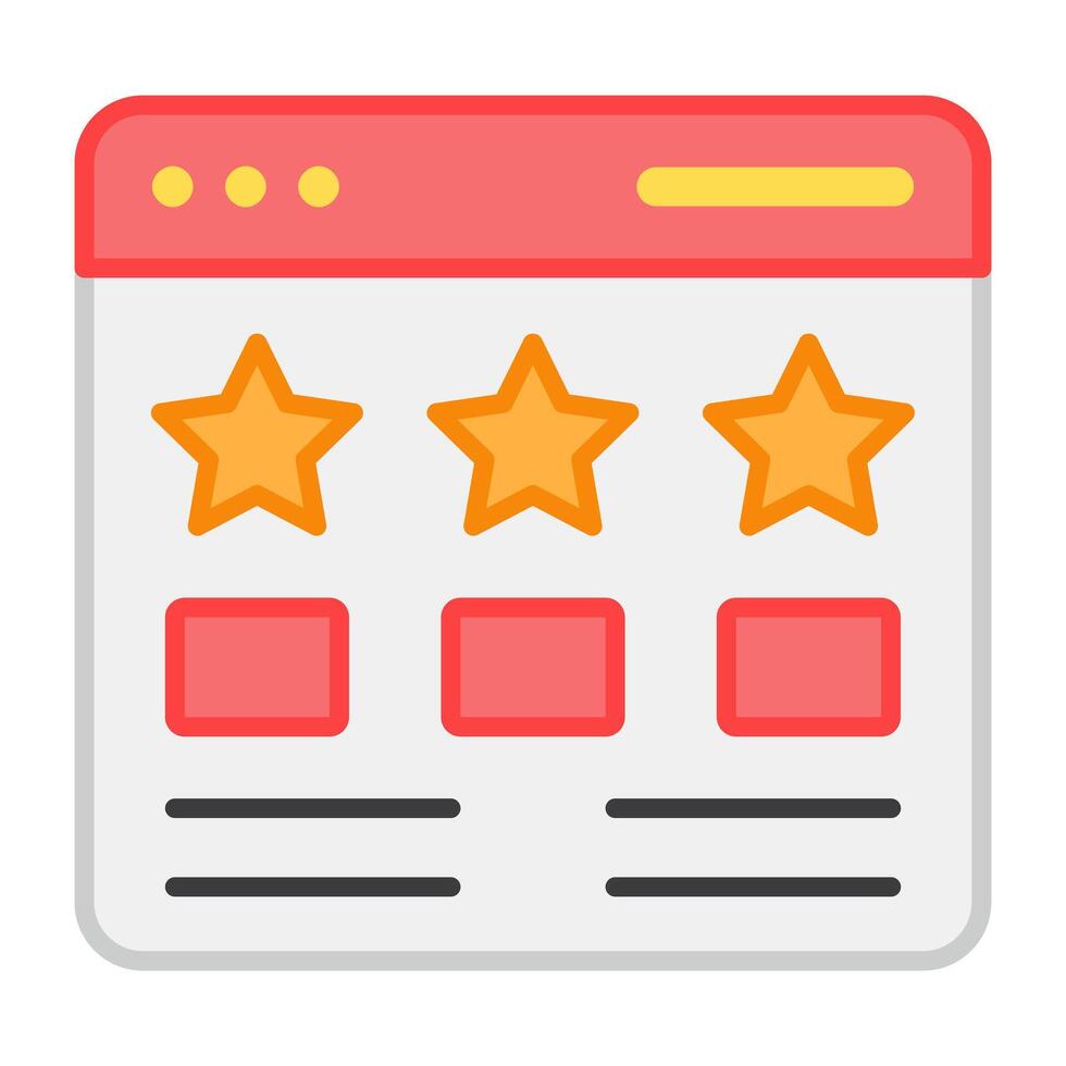 A flat design, icon of web rating vector