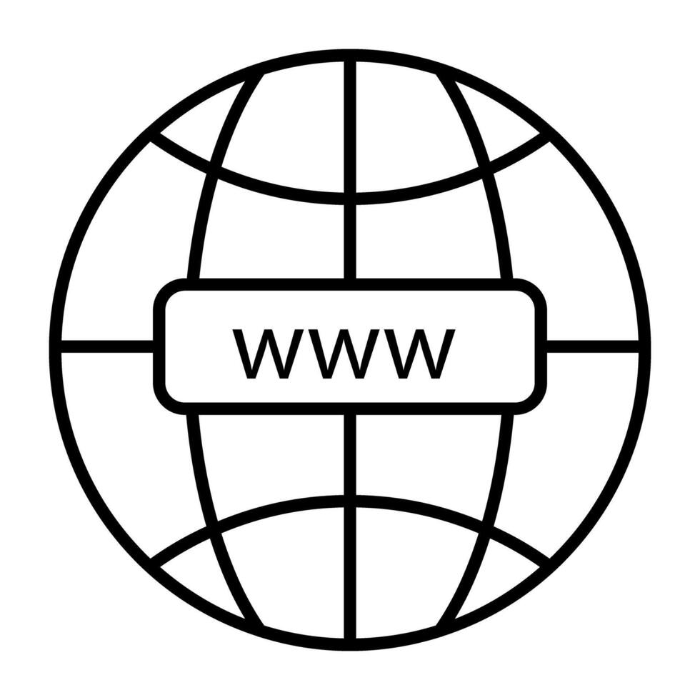 A unique design icon of www, worldwide web browser vector