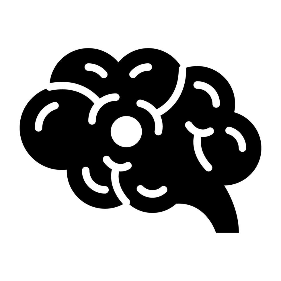 An editable design icon of brain vector