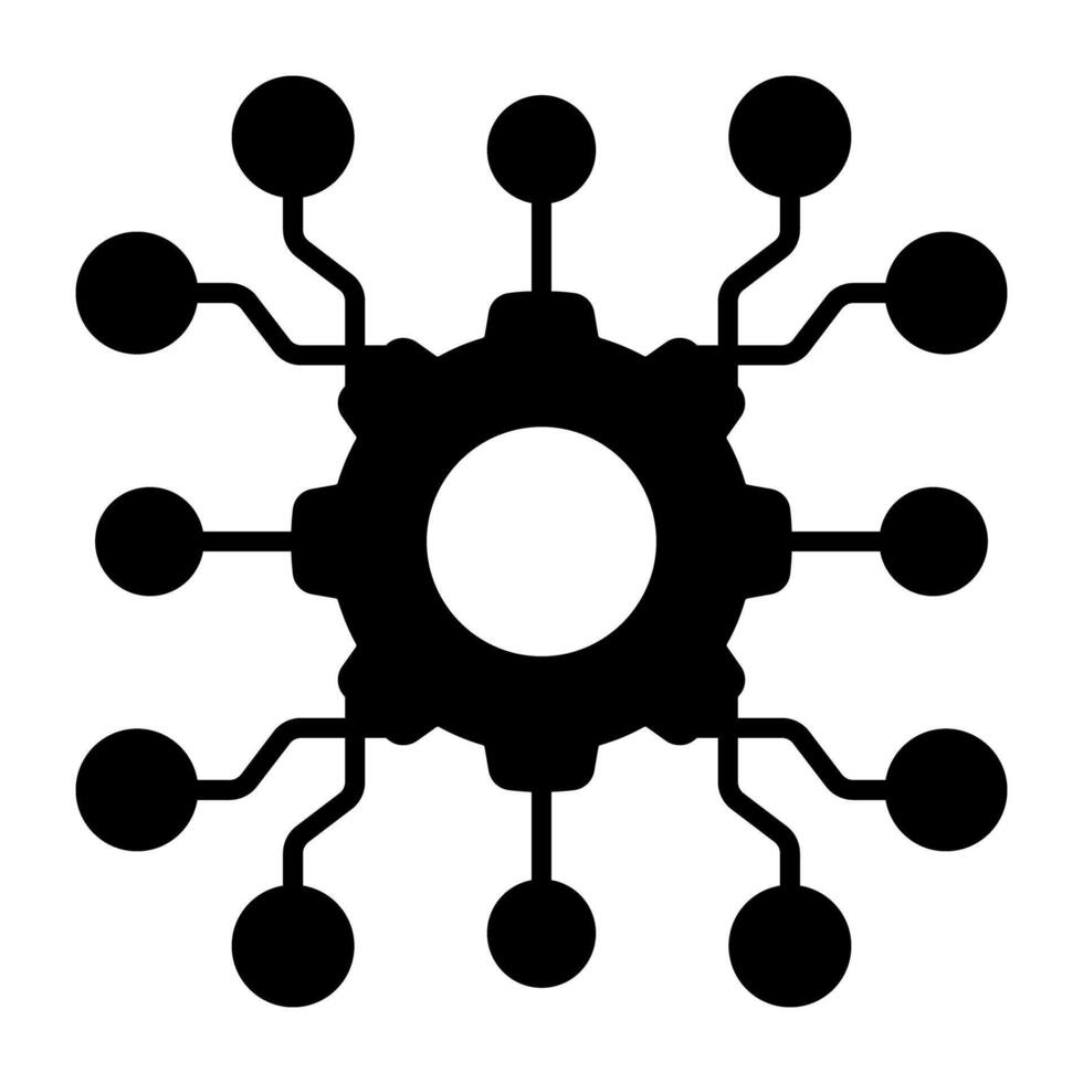 A glyph design, icon of network Management vector
