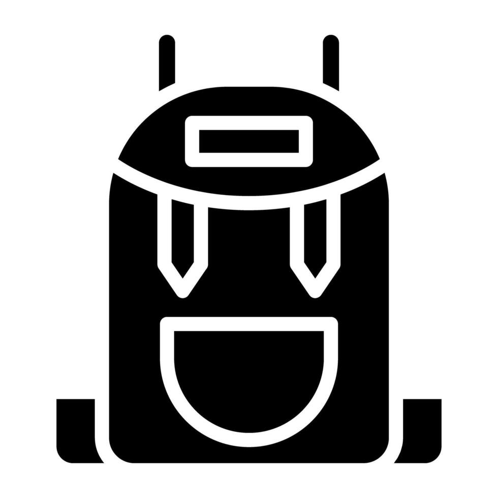Icon of shoulder bag, backpack vector