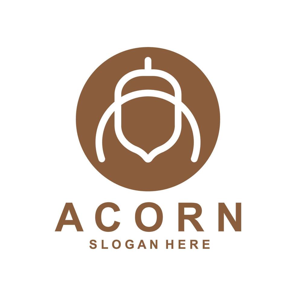 Acorn logo simple design template flat vector illustration