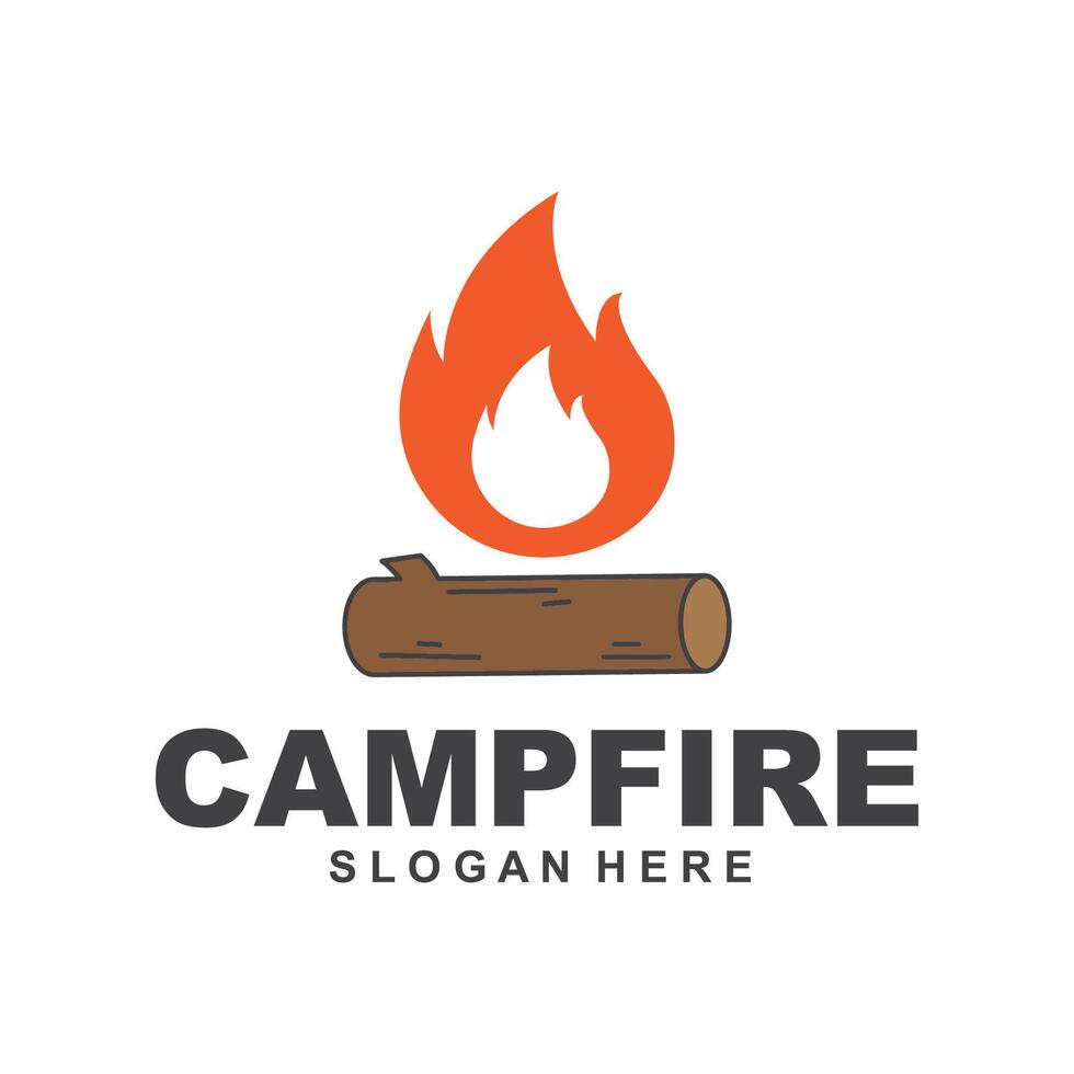 Campfire logo design vector template