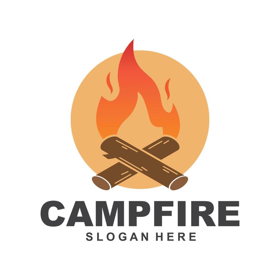Campfire logo design vector template
