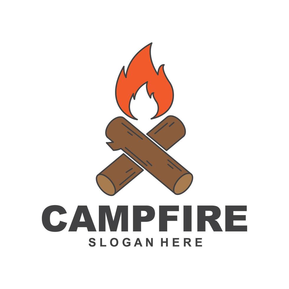 Campfire logo design vector template