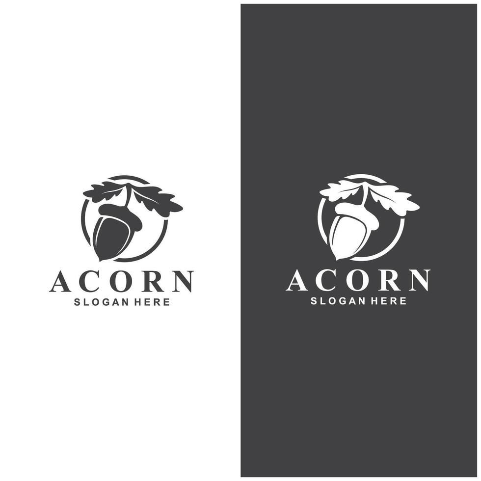 Acorn logo simple design template flat vector illustration