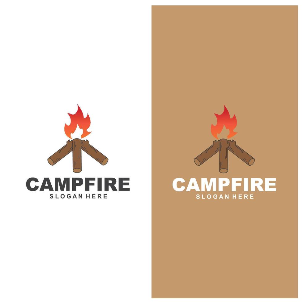Campfire logo design vector template