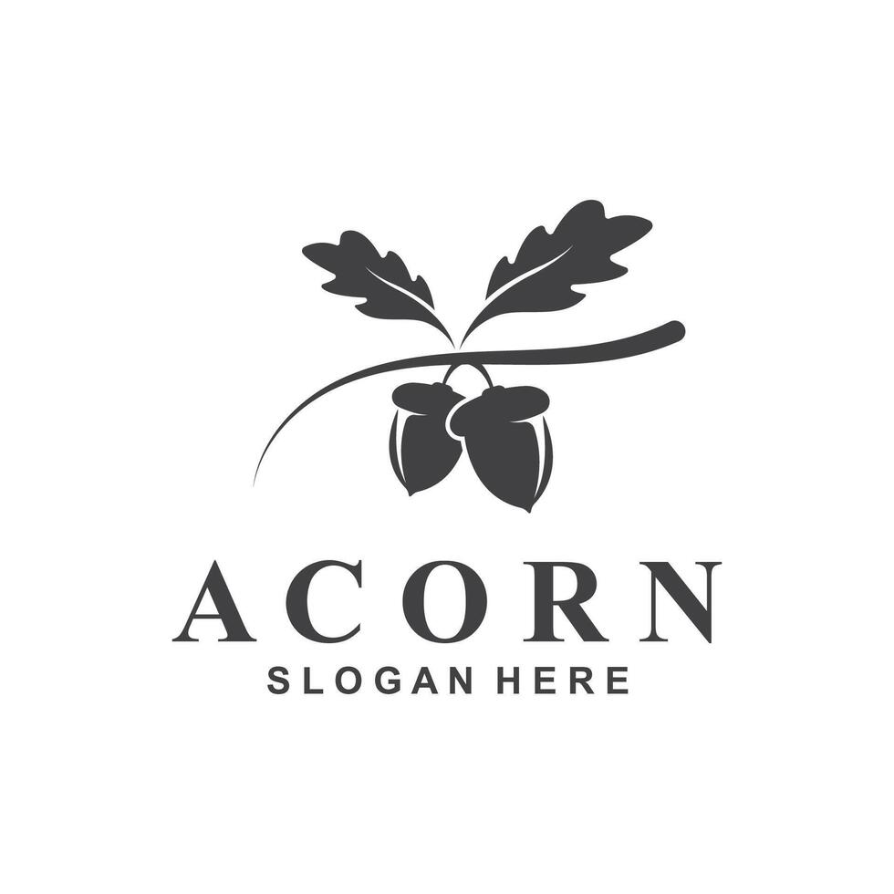 Acorn logo simple design template flat vector illustration