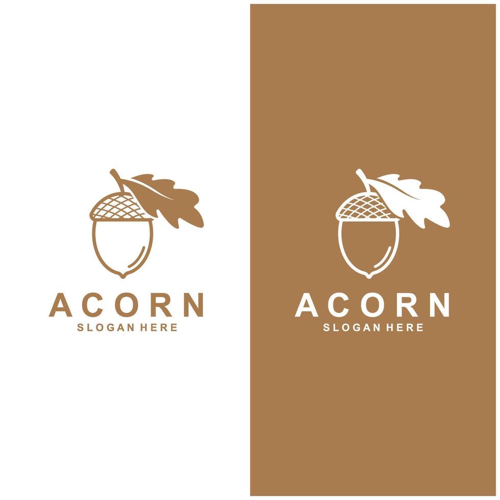 Acorn logo simple design template flat vector illustration