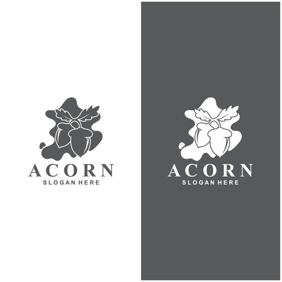 Acorn logo simple design template flat vector illustration