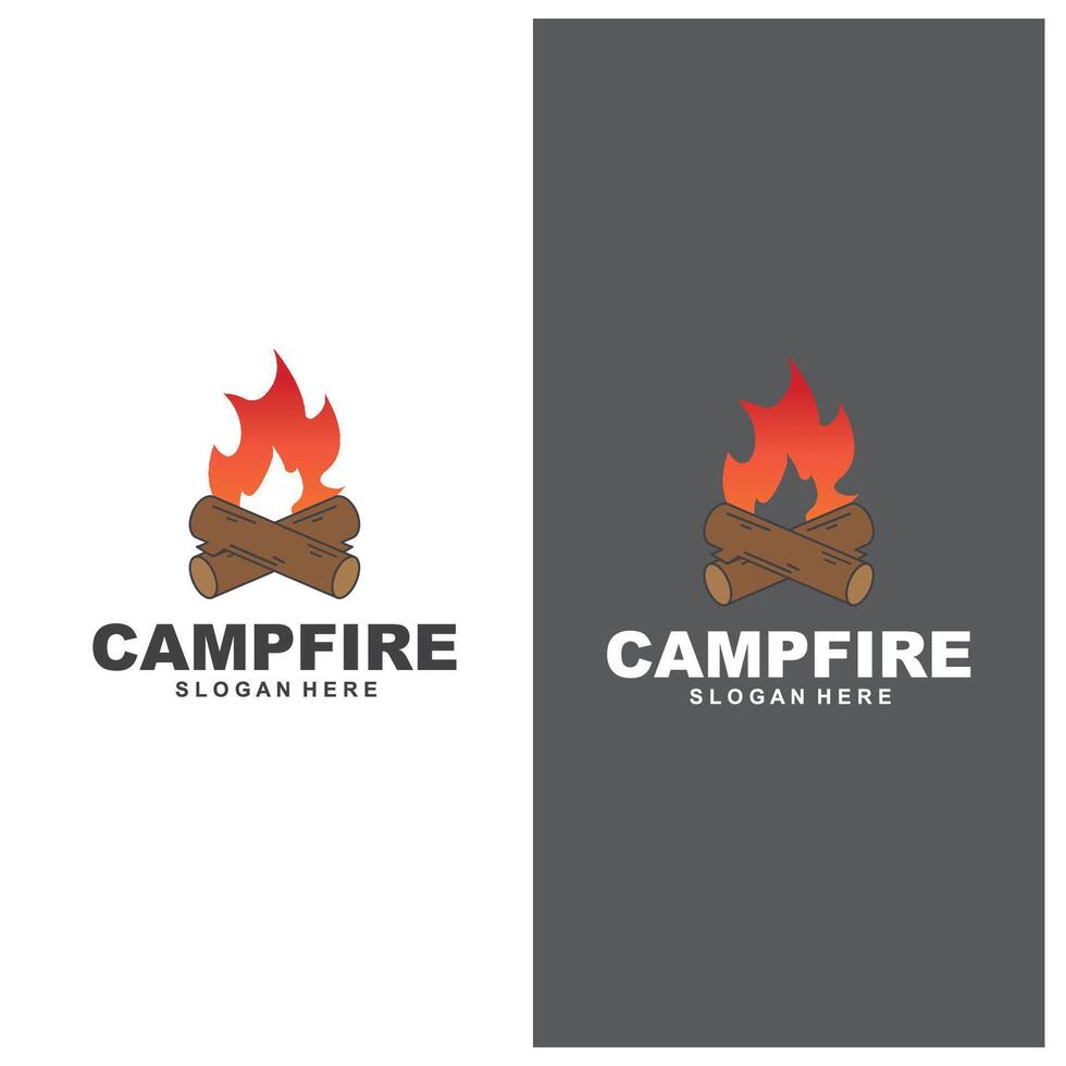 Campfire logo design vector template