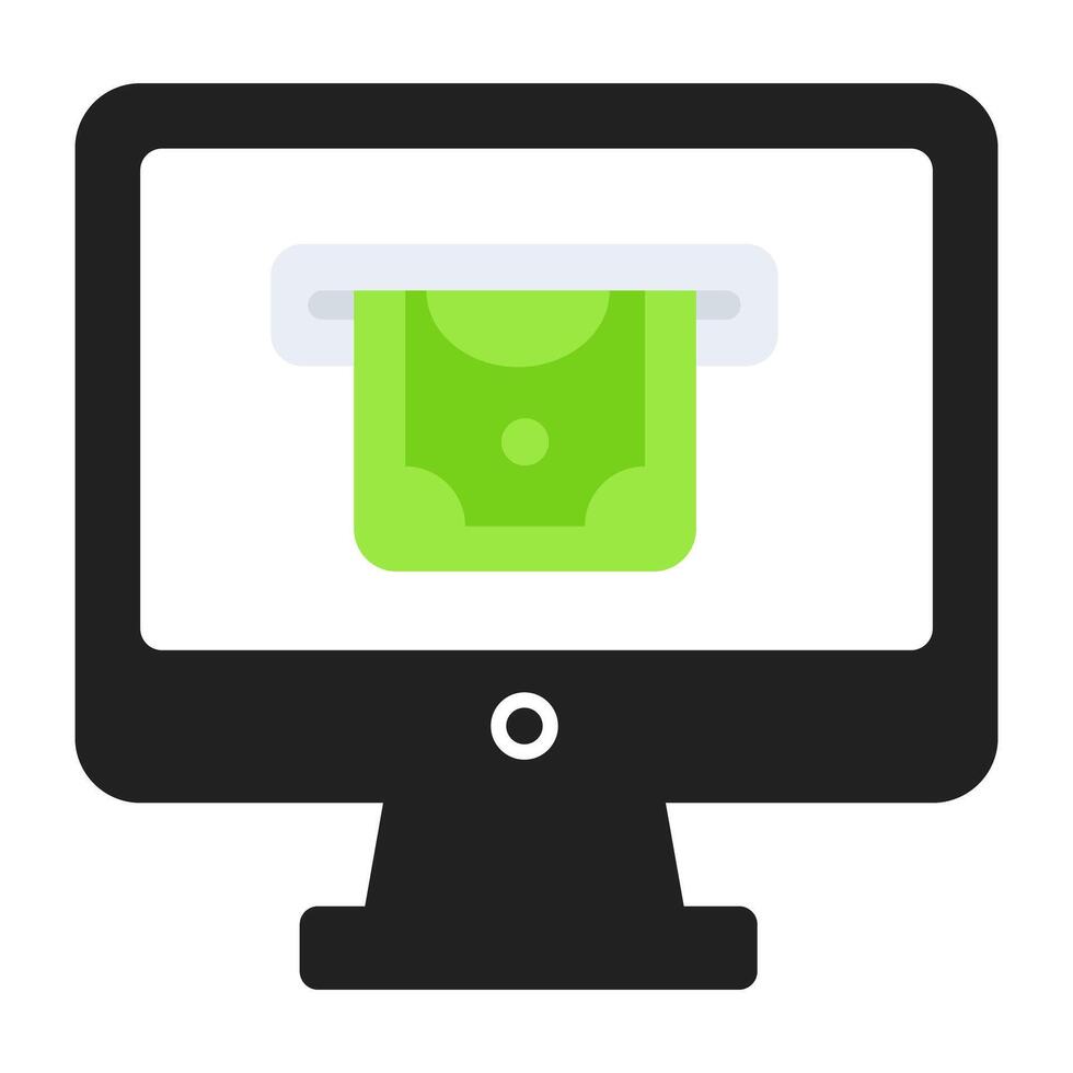 Online money withdrawal icon in colorful design vector