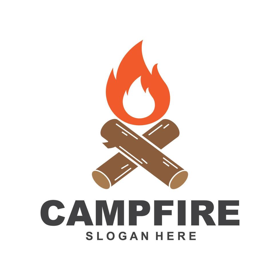 Campfire logo design vector template