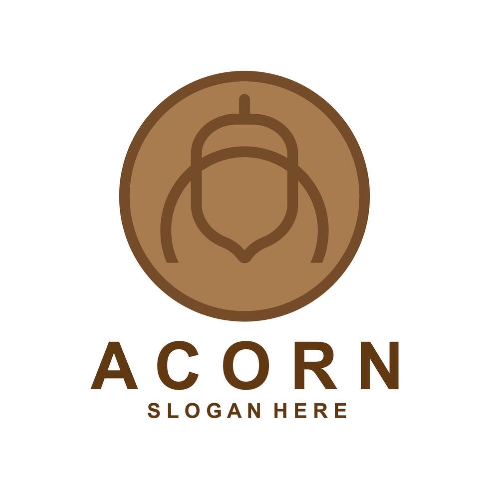 Acorn logo simple design template flat vector illustration