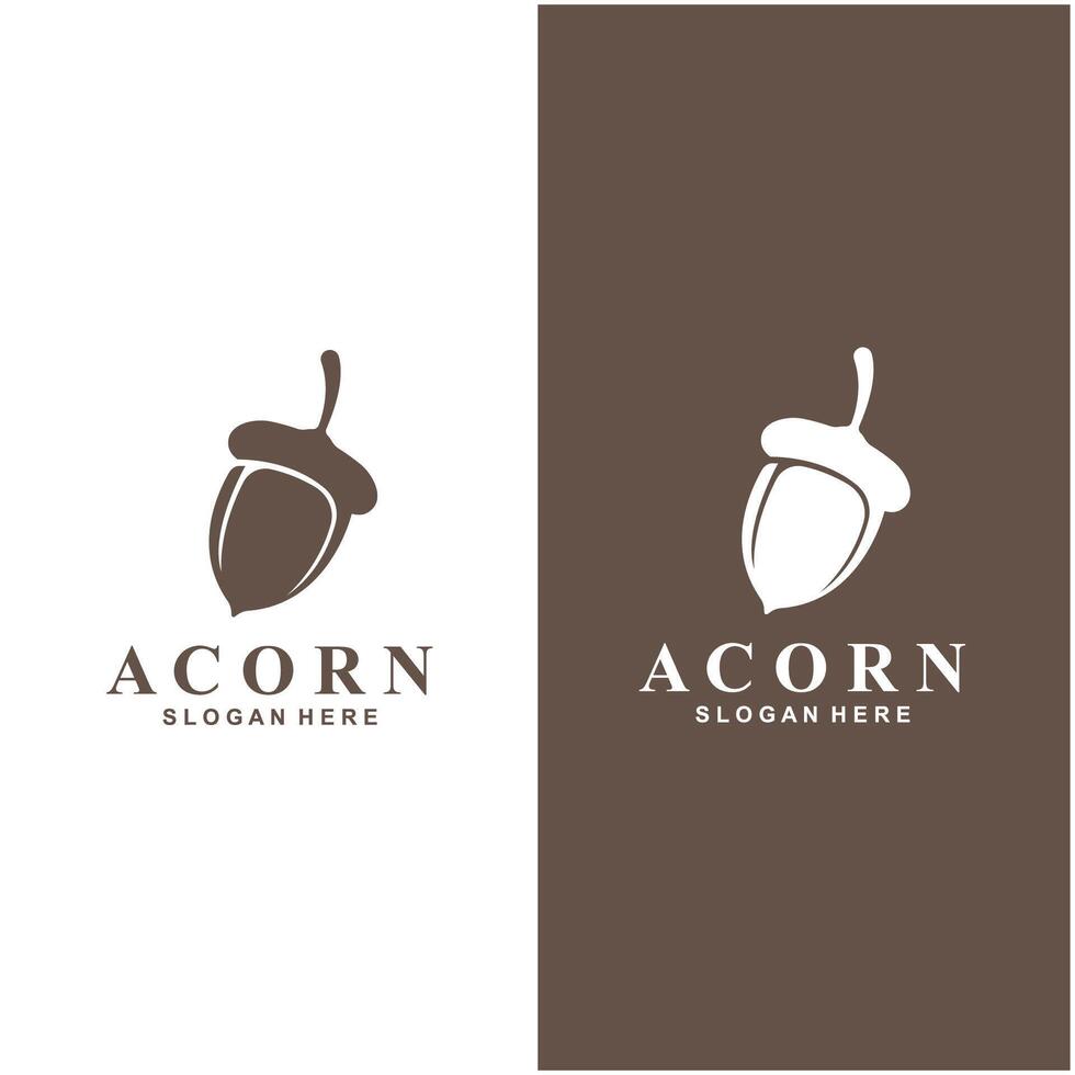 Acorn logo simple design template flat vector illustration