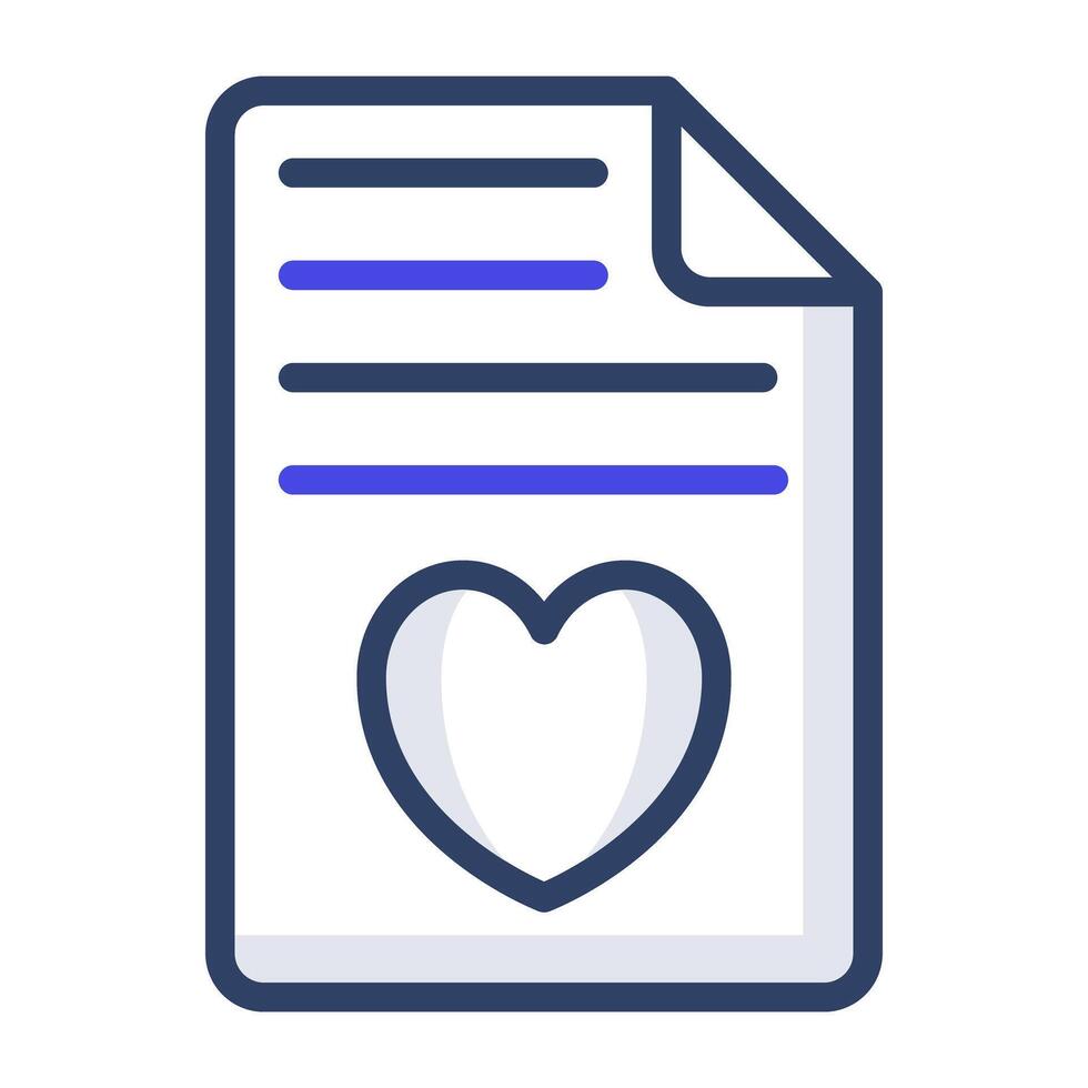 Heart on paper inside envelope, love letter icon vector