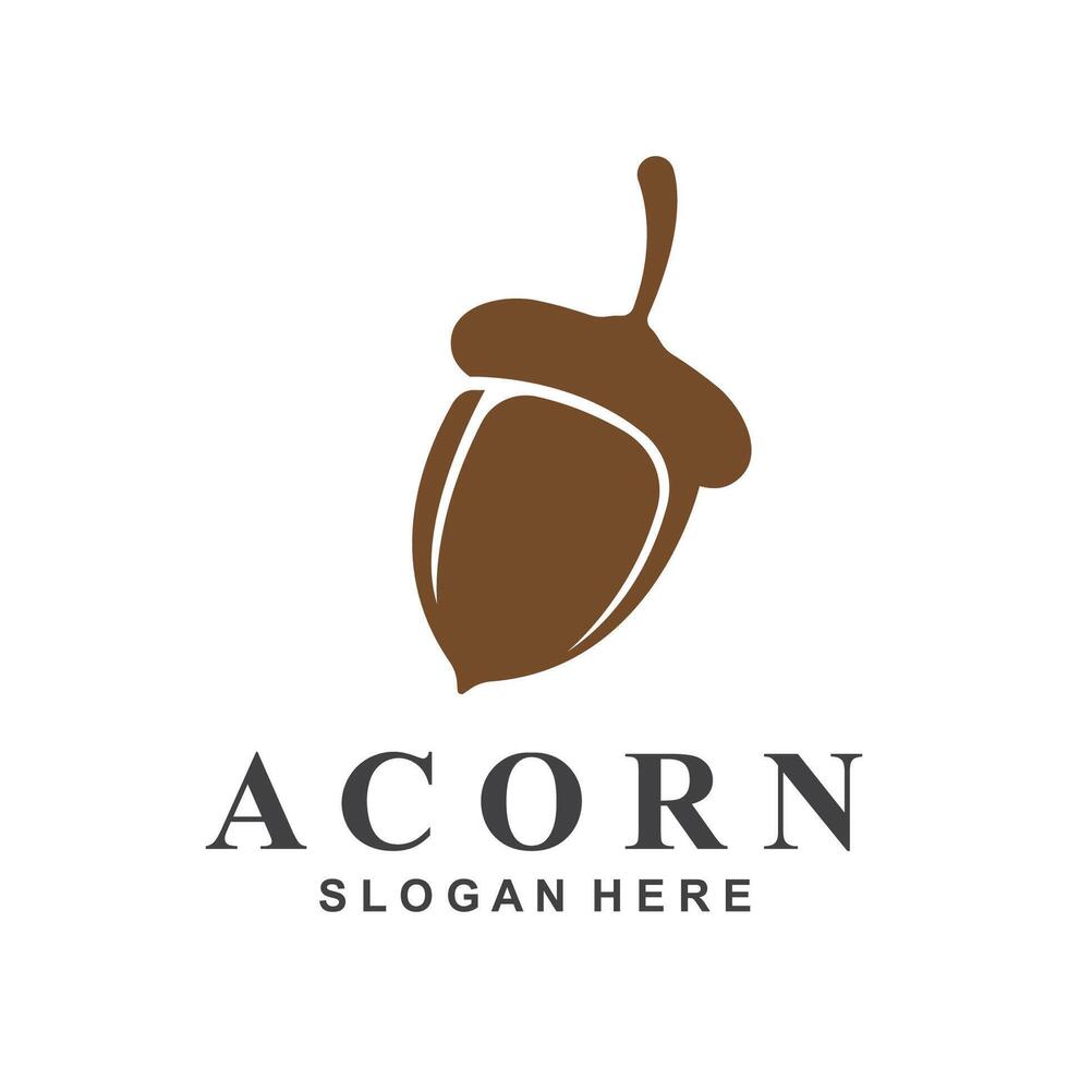 Acorn logo simple design template flat vector illustration