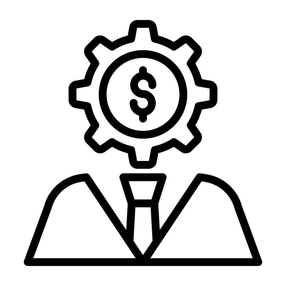 An outline design, icon of financial manager vector