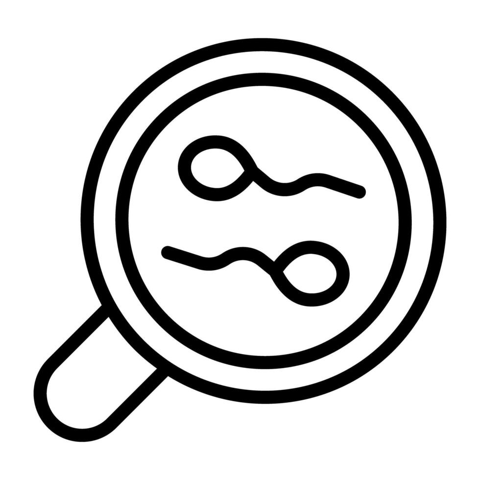 An icon design of search sperms, editable vector