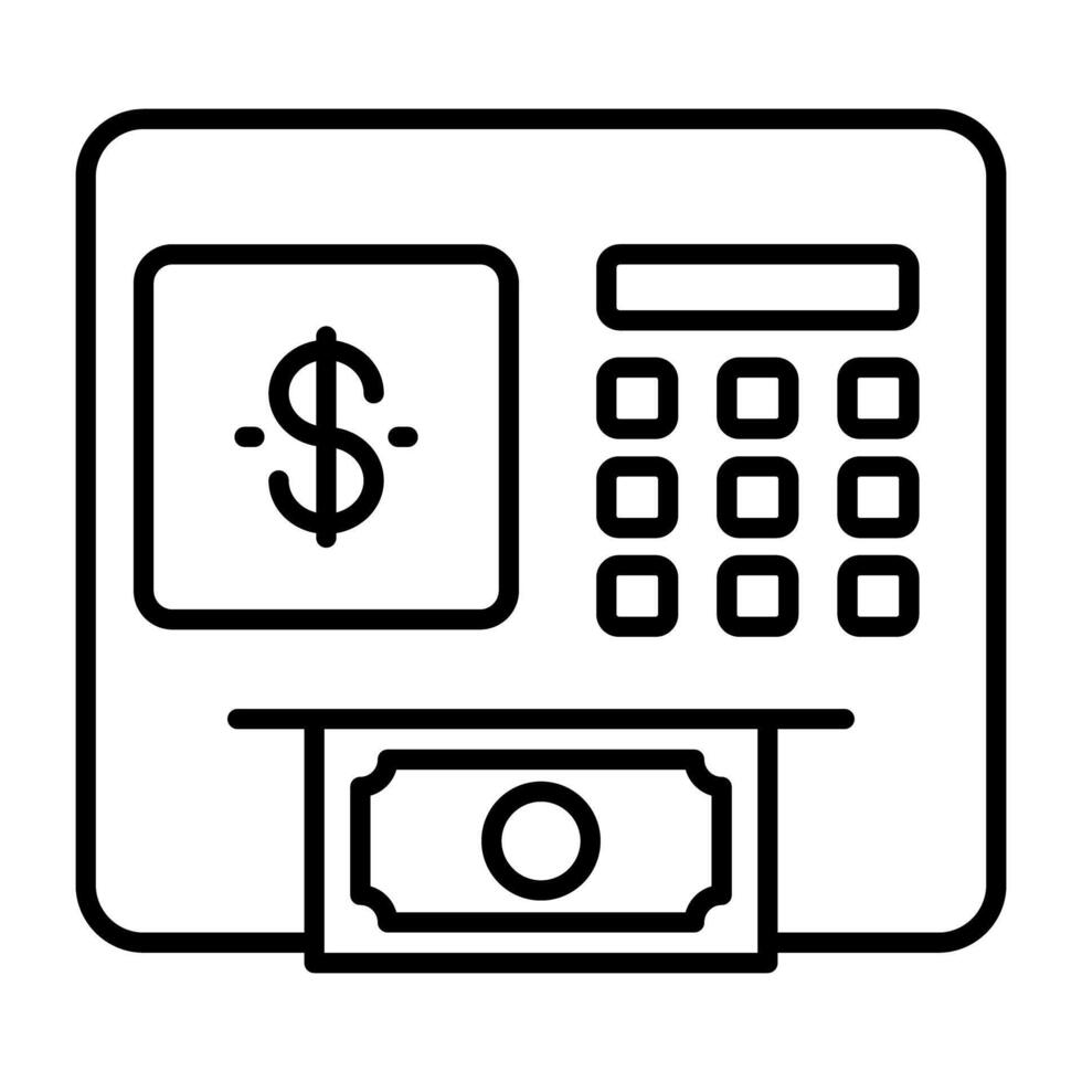 A linear design, icon of atm withdrawal vector