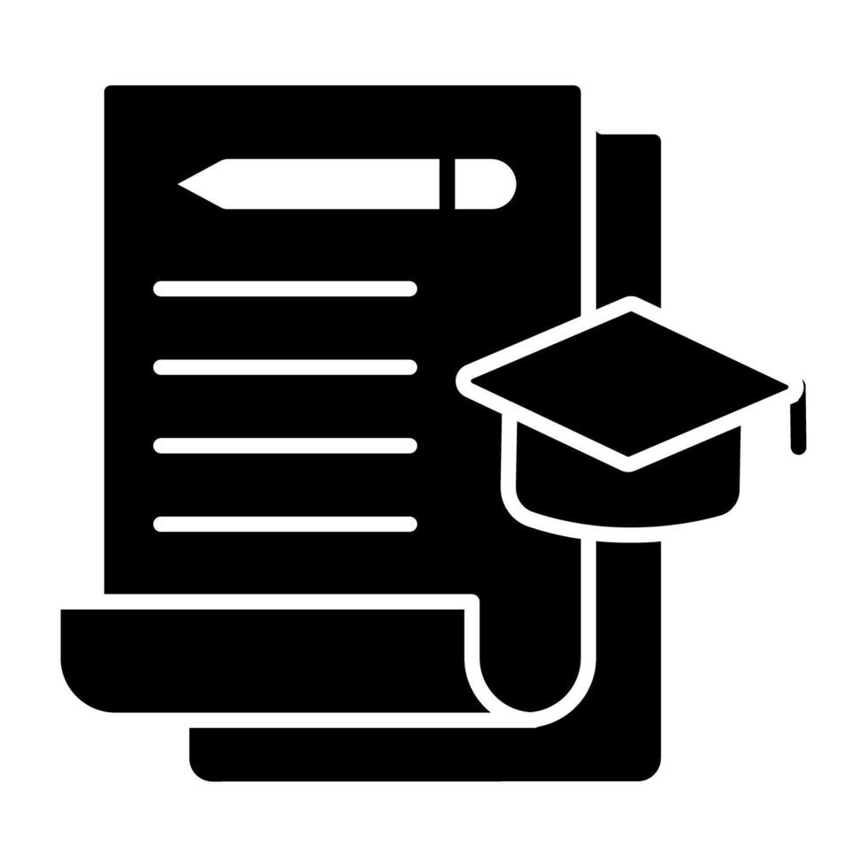 A glyph design, icon of graduation vector