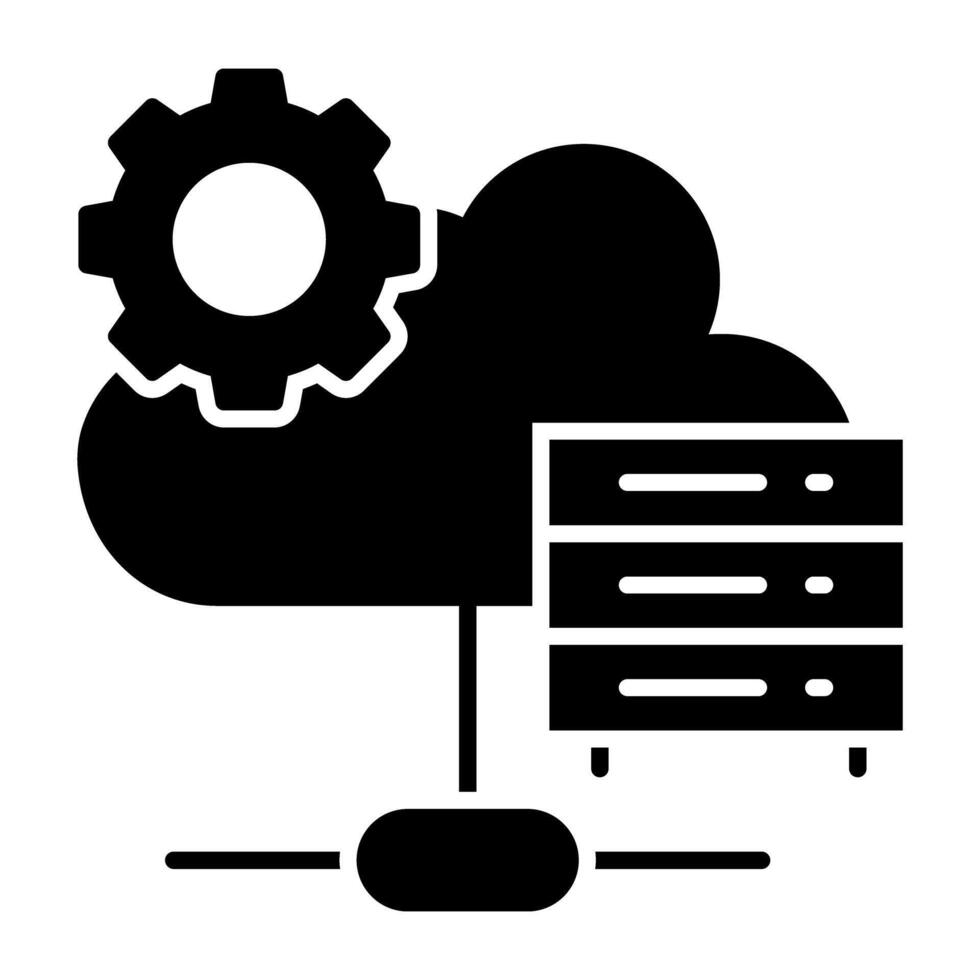 A flat design, icon of cloud server setting vector