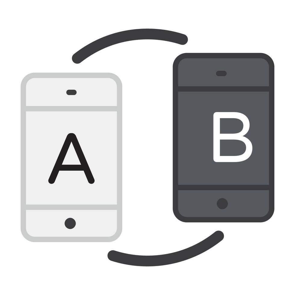 A flat design, icon of ab testing vector