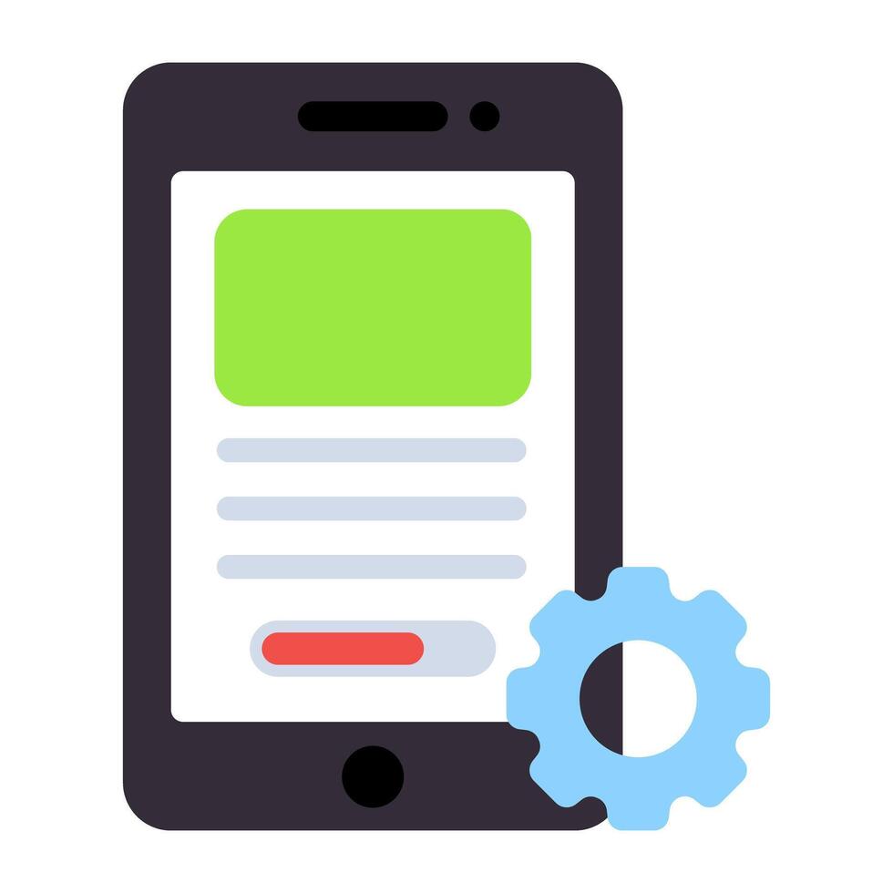 A flat design, icon of mobile setting vector