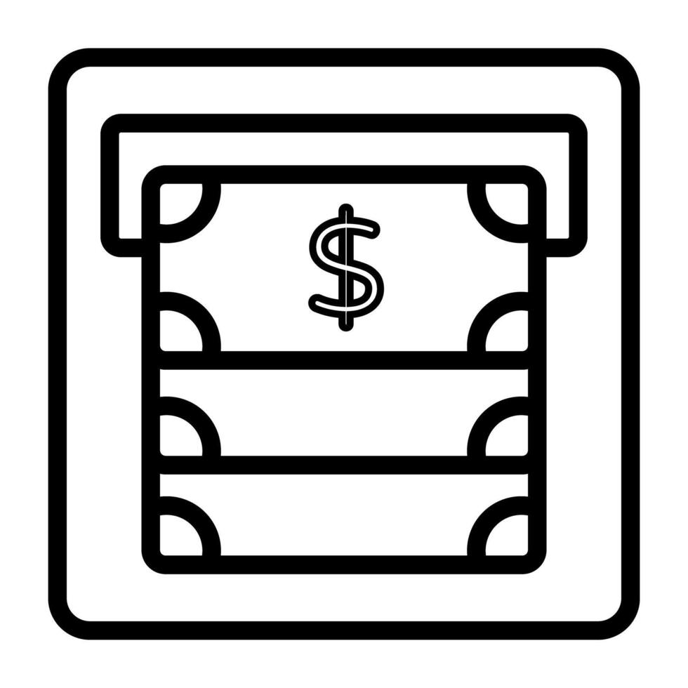 An icon design of atm withdrawal, editable vector