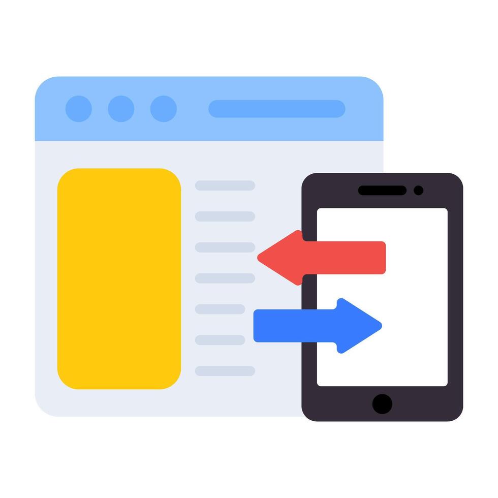 A flat design, icon of online data transfer vector