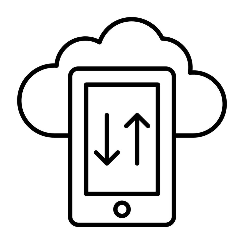 A flat design, icon of cloud data transfer vector