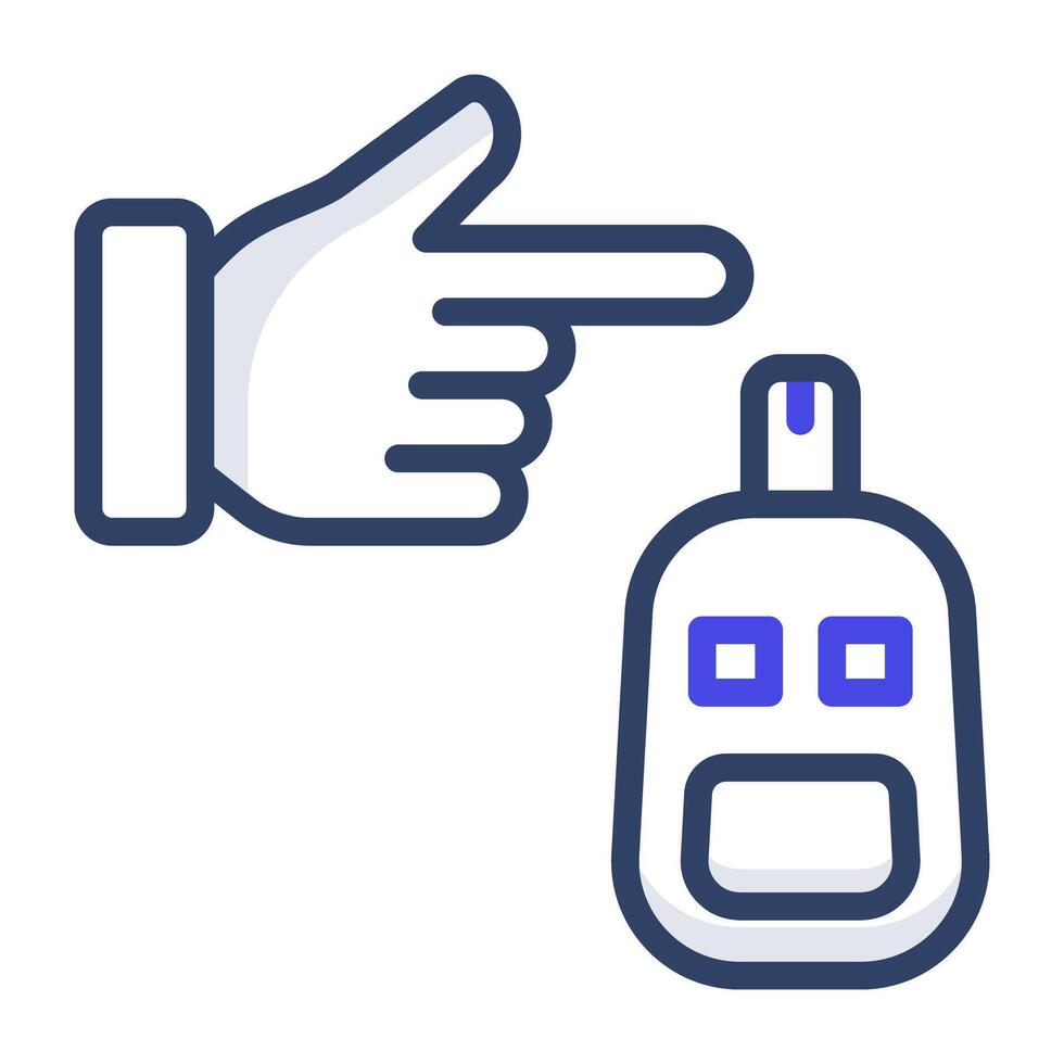 A sugar testing medical device, glucometer icon vector