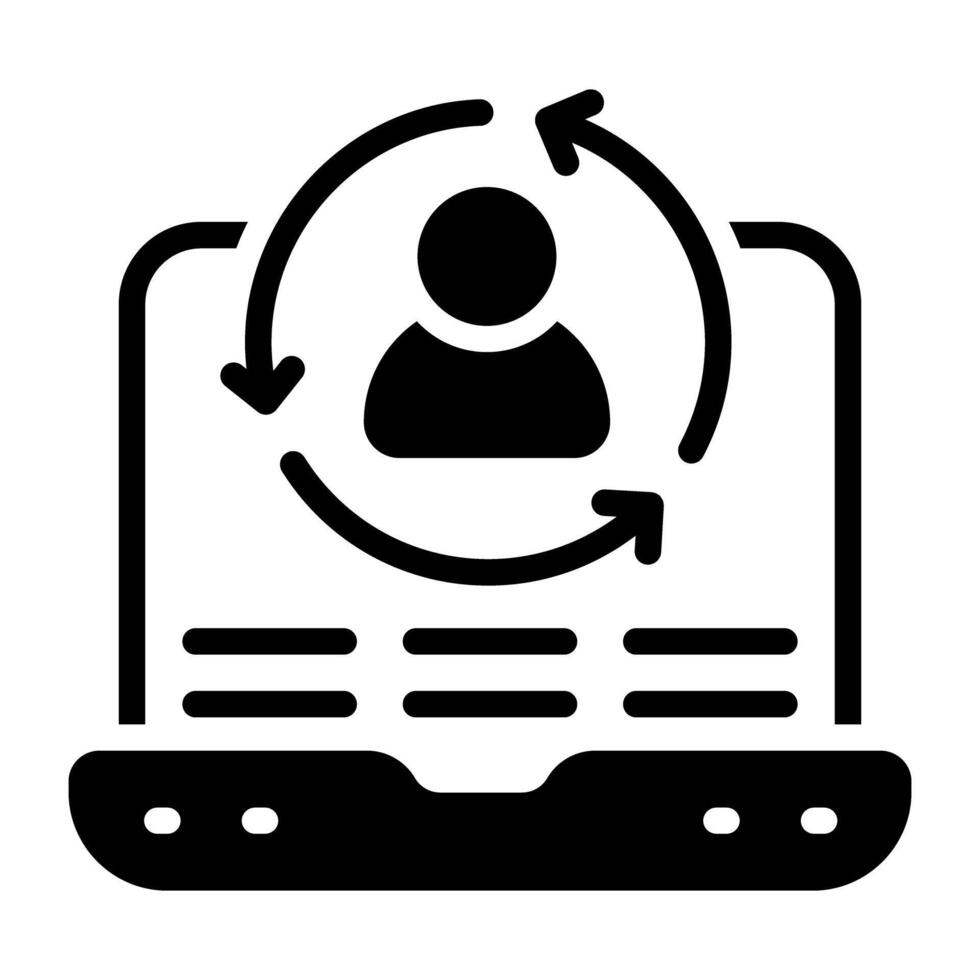 Icon of employee turnover, solid design vector