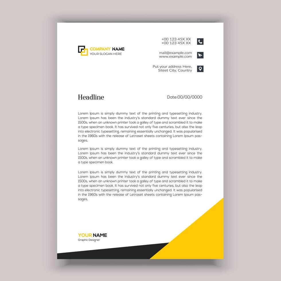 Corporate business letterhead template design vector