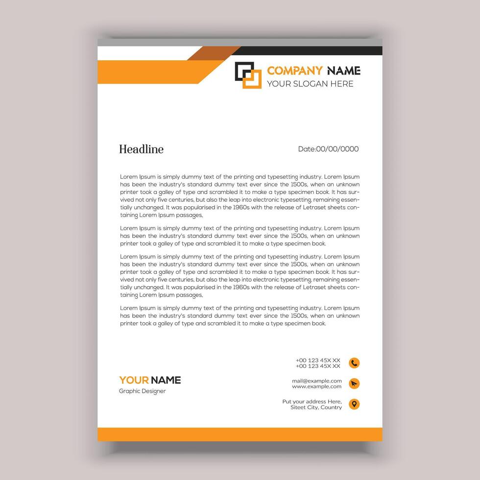 Corporate business letterhead template design vector