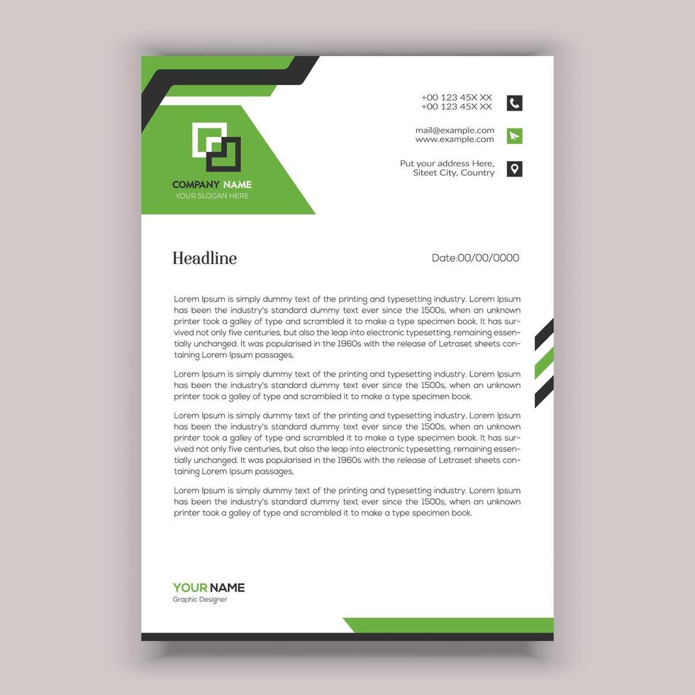 Corporate business letterhead template design vector