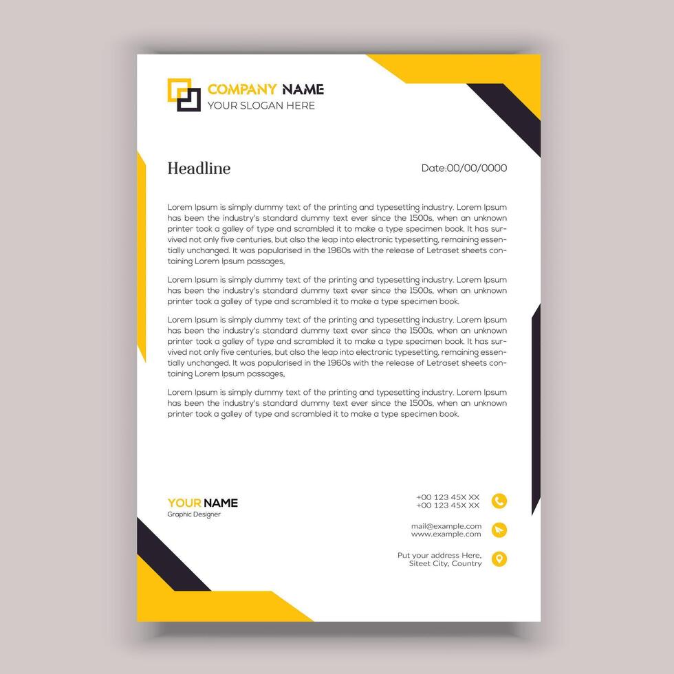corporate business letterhead template design vector