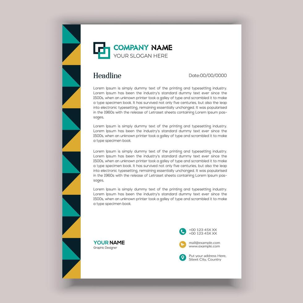 Corporate business letterhead template design vector