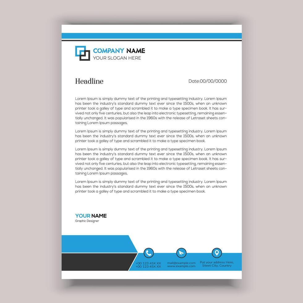 Corporate business letterhead template design vector