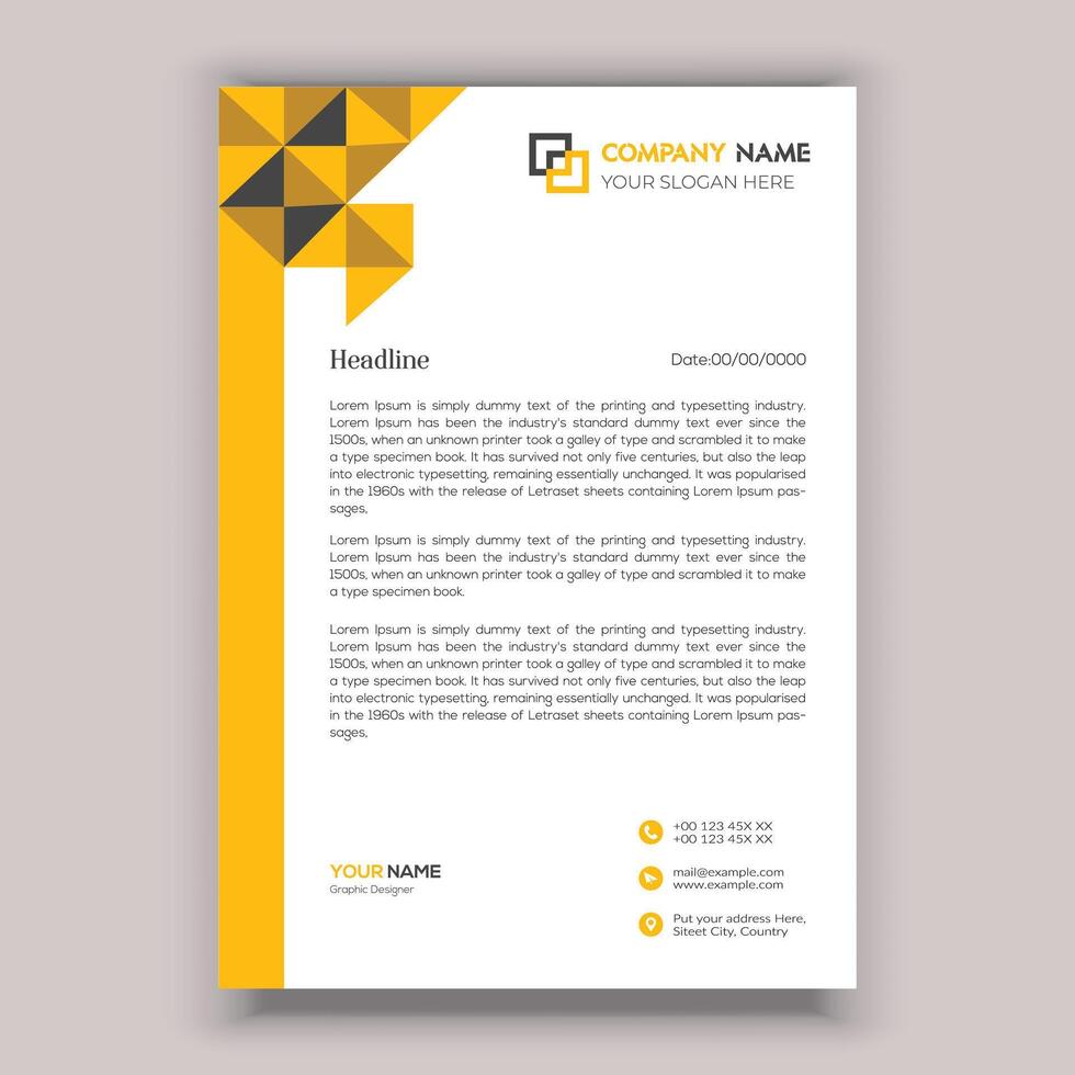 Corporate business letterhead template design vector