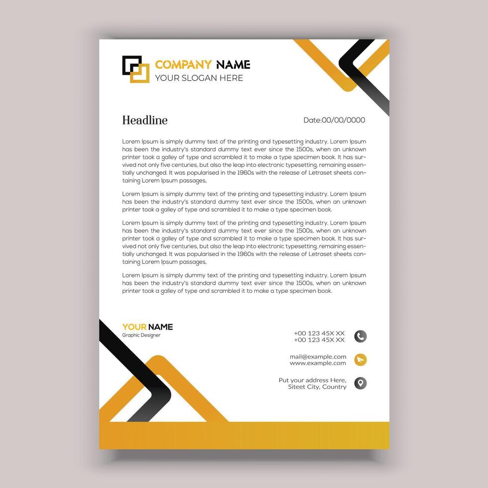 Corporate business letterhead template design vector