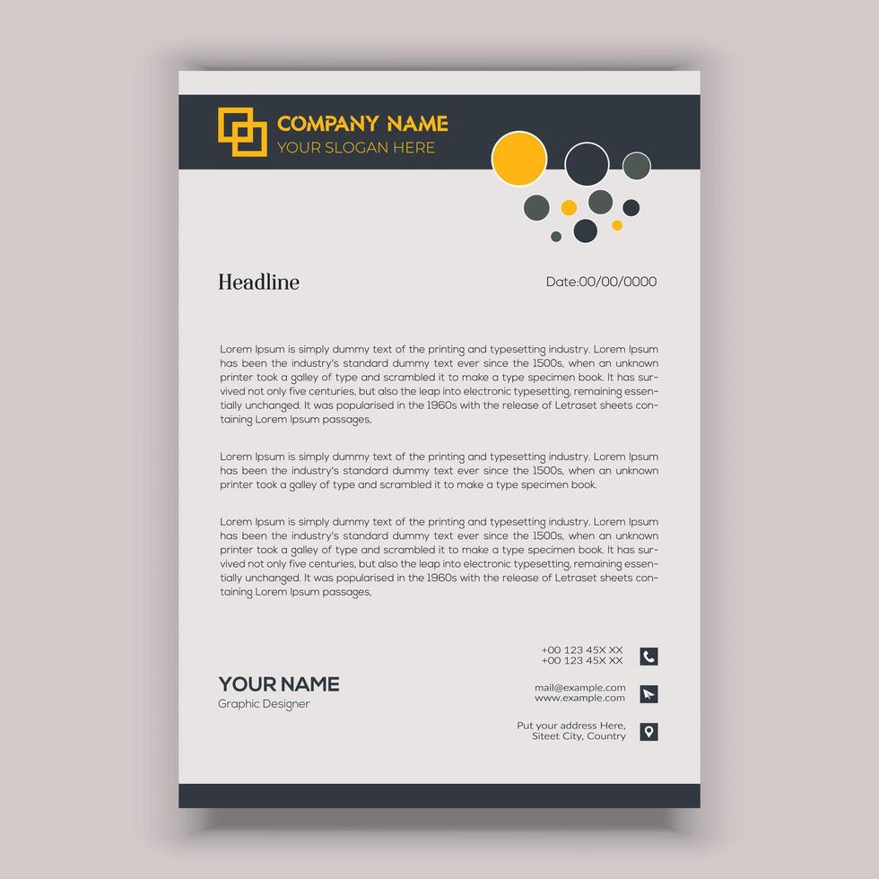 corporate business letterhead template design vector