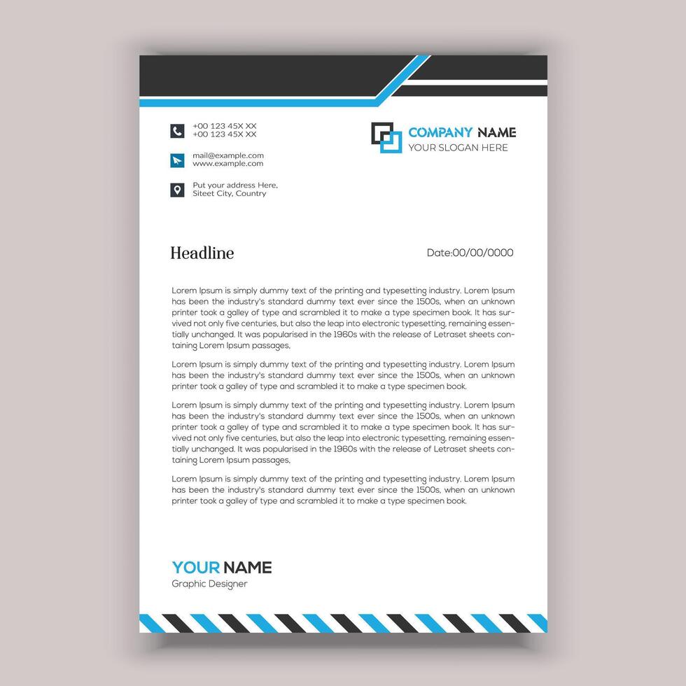 Corporate business letterhead template design vector