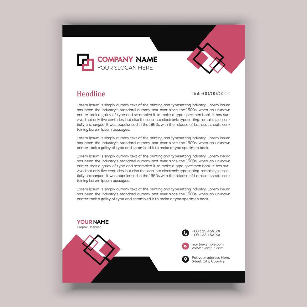 Corporate business letterhead template design vector