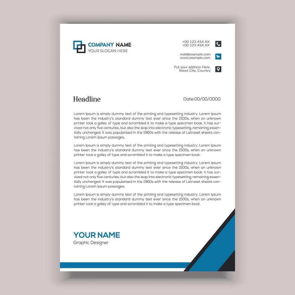 Corporate business letterhead template design vector