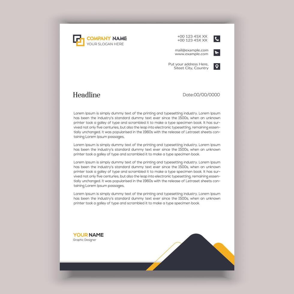 Corporate business letterhead template design vector