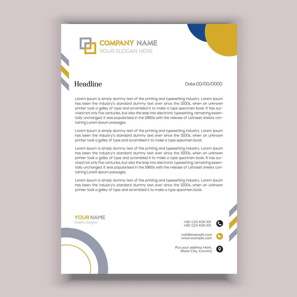 Corporate business letterhead template design vector