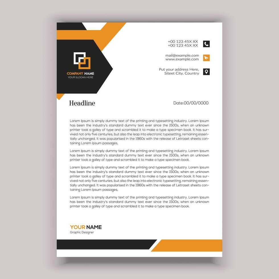 corporate business letterhead template design vector