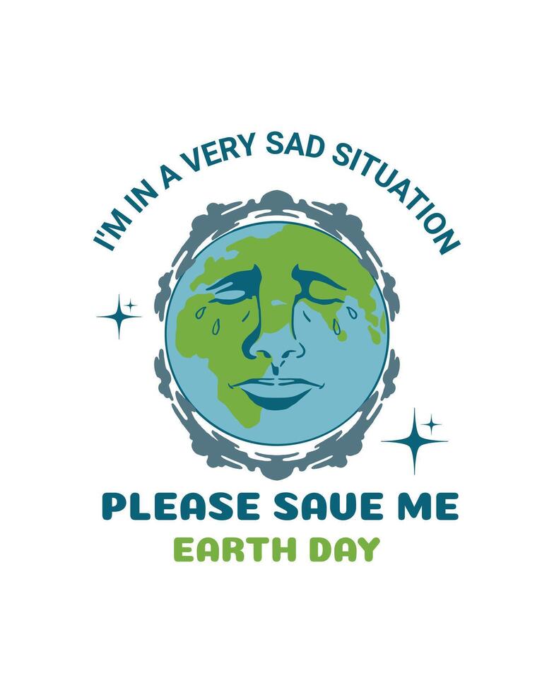 Earth Day T-shirt Design vector