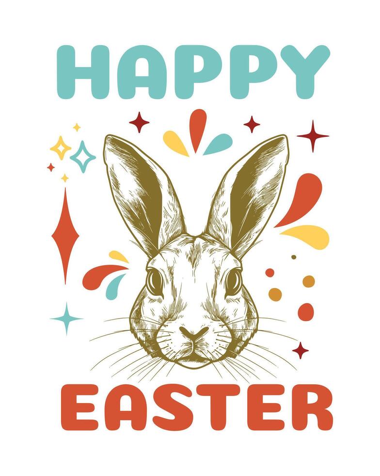 Easter Day T-Shirt Design, Easter Bunny Vector Design